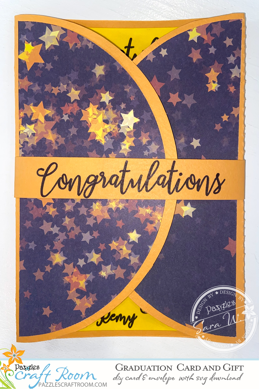 Pazzles DIY Graduation Card and Gift with instant SVG download. Instant SVG download compatible with all major electronic cutters including Pazzles Inspiration, Cricut, and Silhouette Cameo. Design by Sara Weber.