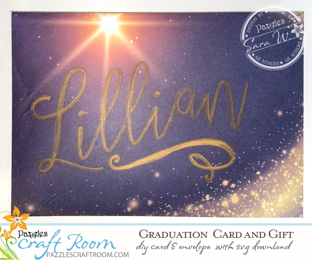 Pazzles DIY Graduation Card and Gift with instant SVG download. Instant SVG download compatible with all major electronic cutters including Pazzles Inspiration, Cricut, and Silhouette Cameo. Design by Sara Weber.