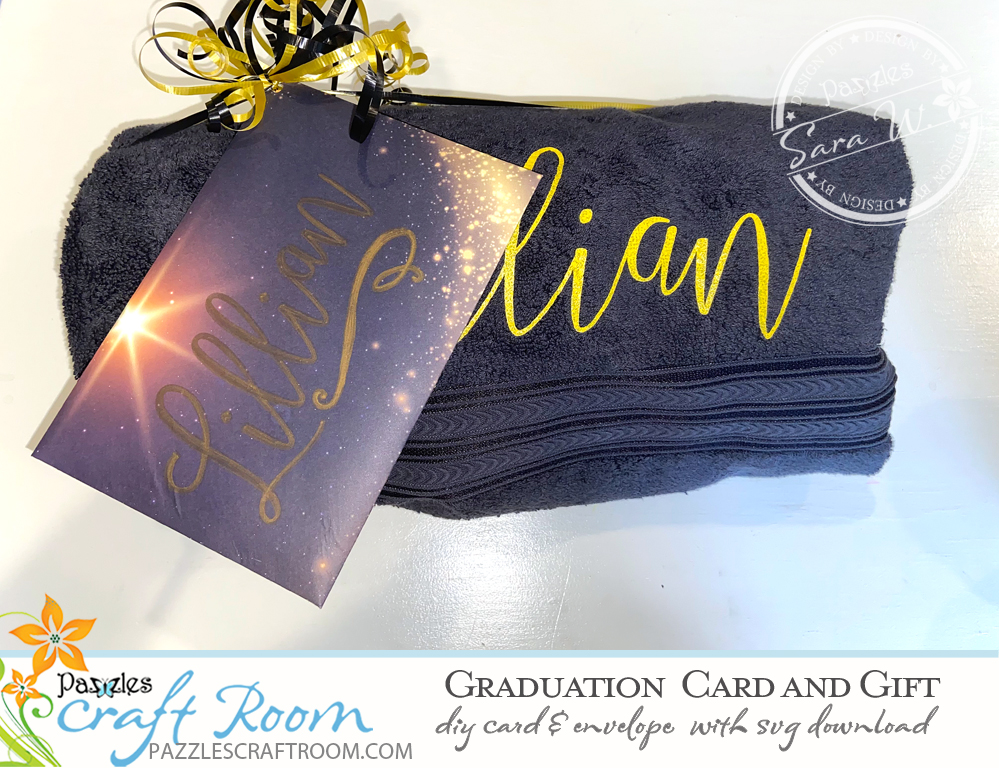 Pazzles DIY Graduation Card and Gift with instant SVG download. Instant SVG download compatible with all major electronic cutters including Pazzles Inspiration, Cricut, and Silhouette Cameo. Design by Sara Weber.