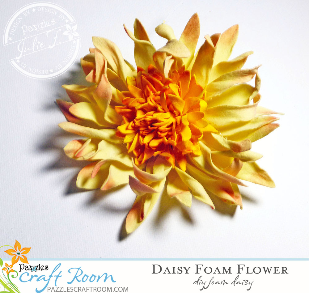 Pazzles Expanding Envelope with Daisy Foam Flower By Julie Flanagan