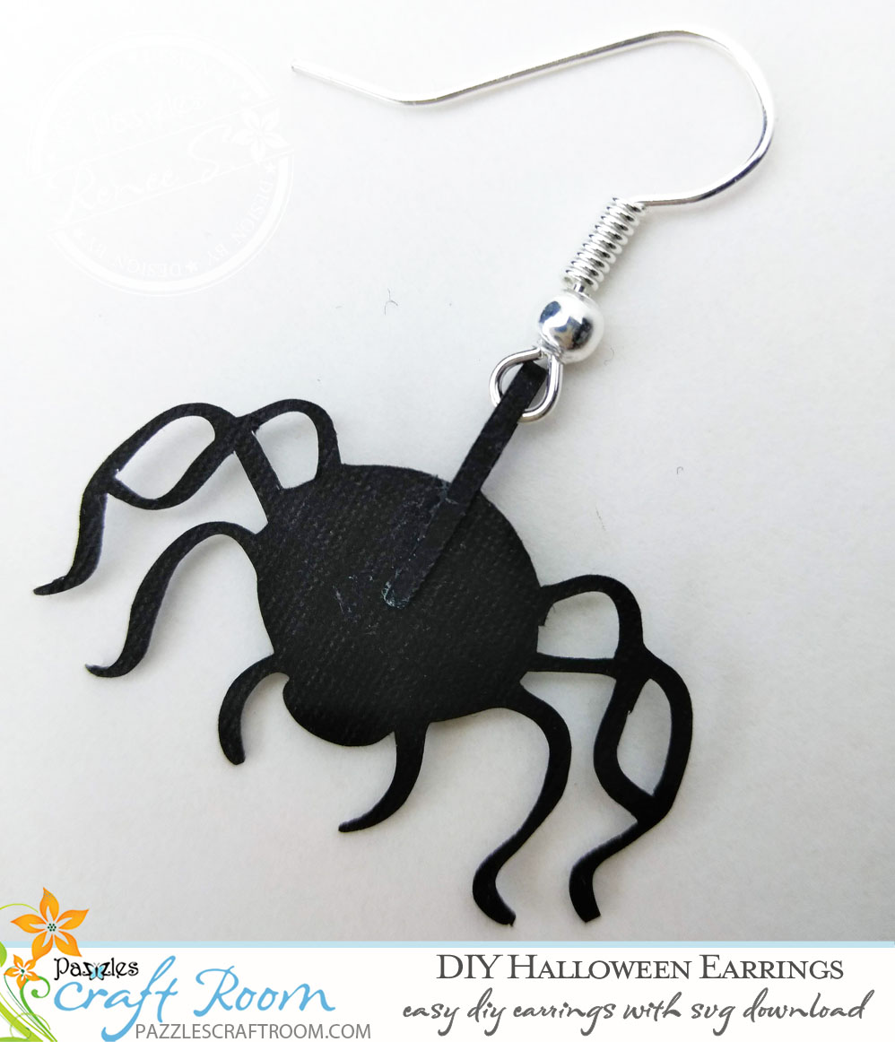 Pazzles DIY Halloween Earrings Spiderweb and Spider by Renee Smart