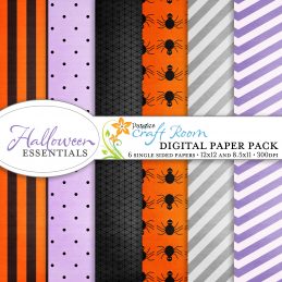 Pazzles Halloween Essentials digital paper pack with instant download.