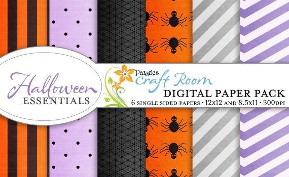 Pazzles Halloween Essentials digital paper pack with instant download.