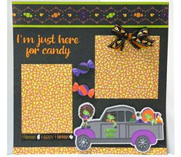 Pazzles DIY Halloween Scrapbook Page with SVG Download for Pazzles, Silhouette Cameo, and Cricut by Lisa Reyna