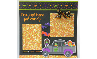 Pazzles DIY Halloween Scrapbook Page with SVG Download for Pazzles, Silhouette Cameo, and Cricut by Lisa Reyna