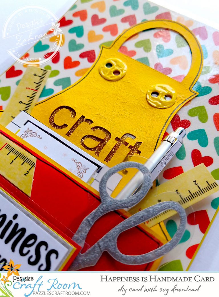 diy happiness is handmade apron card with svg download