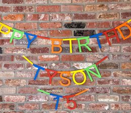 Pazzles DIY Happy Birthday Banner with SVG instant download. Design by Sara Weber.