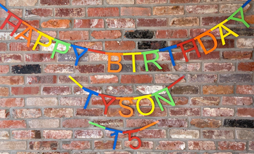 Pazzles DIY Happy Birthday Banner with SVG instant download. Design by Sara Weber.