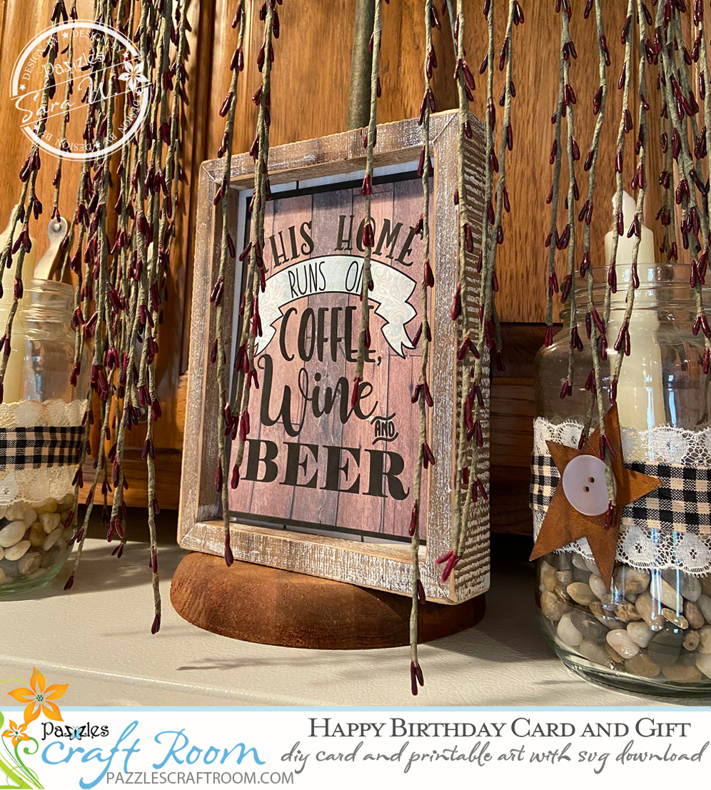 Pazzles DIY Trifold Birthday Card and Gift with instant SVG download. Compatible with all major electronic cutters including Pazzles Inspiration, Cricut, and Silhouette Cameo. Design by Sara Weber.