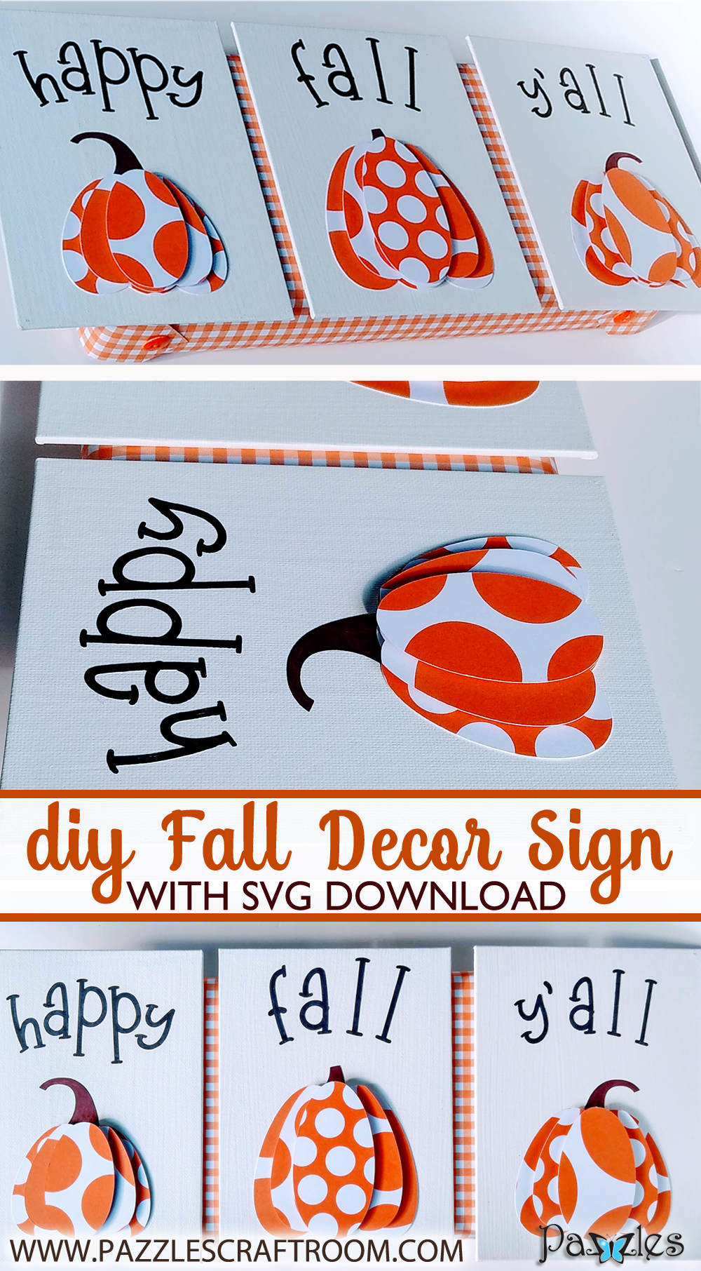 Pazzles DIY Fall Decor Sign: Happy Fa'll Ya'll Decor by Renee Smart