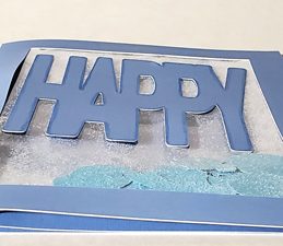 Pazzles DIY Happy Glitter Shaker Card with instant SVG download. Compatible with all major electronic cutters including Pazzles Inspiration, Cricut, and Silhouette Cameo. Design by Renee Smart.