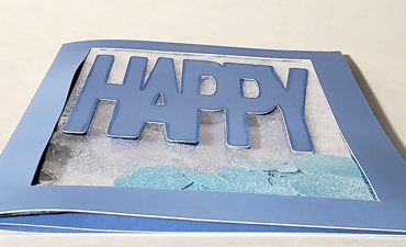 Pazzles DIY Happy Glitter Shaker Card with instant SVG download. Compatible with all major electronic cutters including Pazzles Inspiration, Cricut, and Silhouette Cameo. Design by Renee Smart.