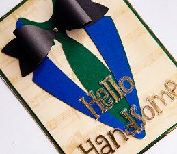Pazzles DIY Hello Handsome Card with instant SVG download. Instant SVG download compatible with all major electronic cutters including Pazzles Inspiration, Cricut, and Silhouette Cameo. Design by Zahraa Darweesh.