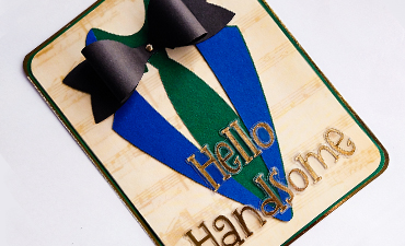 Pazzles DIY Hello Handsome Card with instant SVG download. Instant SVG download compatible with all major electronic cutters including Pazzles Inspiration, Cricut, and Silhouette Cameo. Design by Zahraa Darweesh.