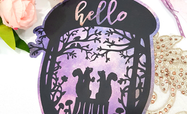 Pazzles DIY Hello Squirrel Tag with instant SVG download. Compatible with all major electronic cutters including Pazzles Inspiration, Cricut, and Silhouette Cameo. Design by Nida Tanweer.