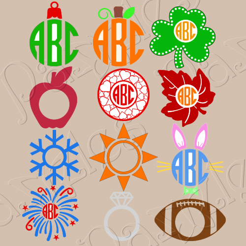 holiday vinyl monogram files