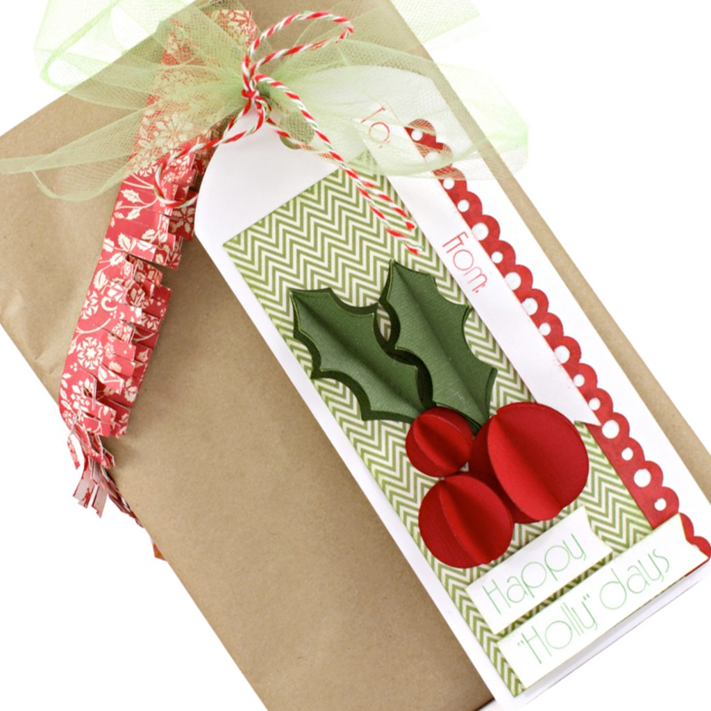 3D Holly Berry Tag