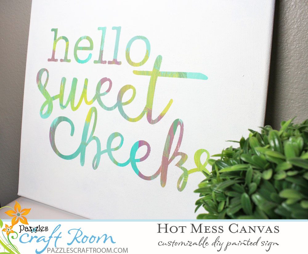 Pazzles DIY Bathroom Hot Mess Canvas by Amanda Vander Woude