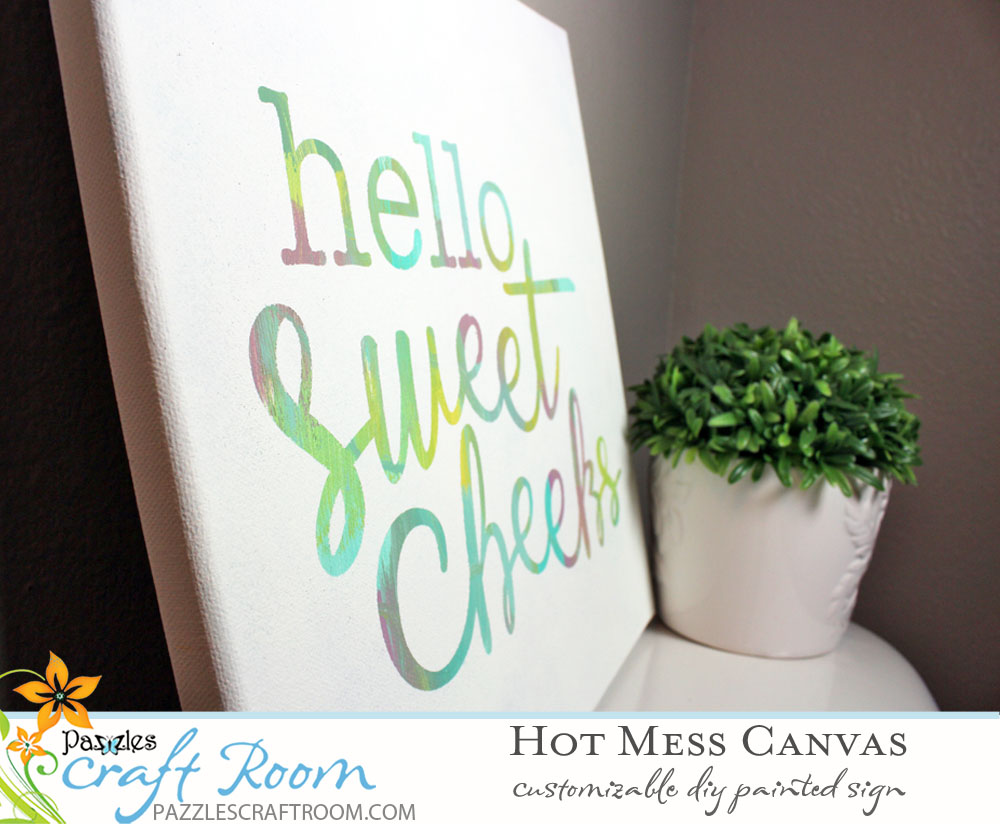 Pazzles DIY Bathroom Hot Mess Canvas by Amanda Vander Woude