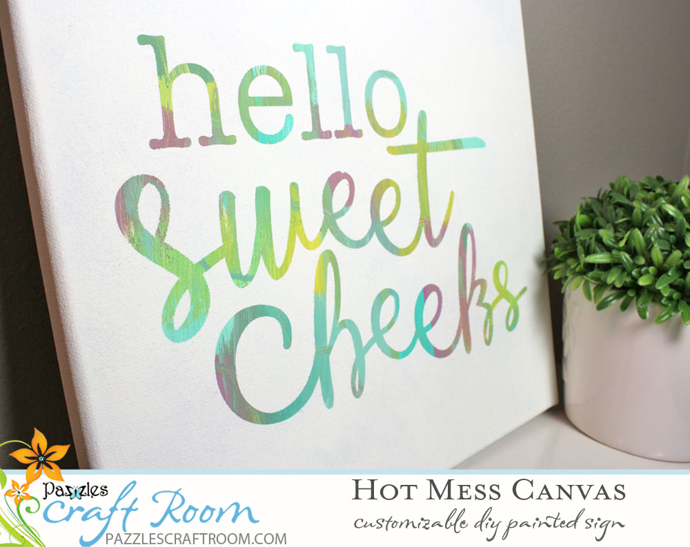 Pazzles DIY Bathroom Hot Mess Canvas by Amanda Vander Woude