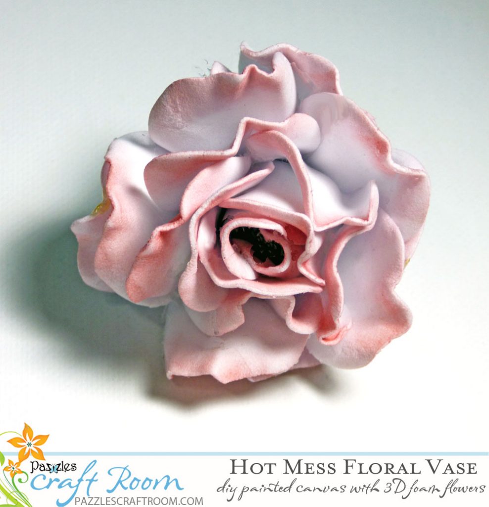 Pazzles DIY Hot Mess Canvas Floral Vase with Foam Flowers by Julie Flanagan