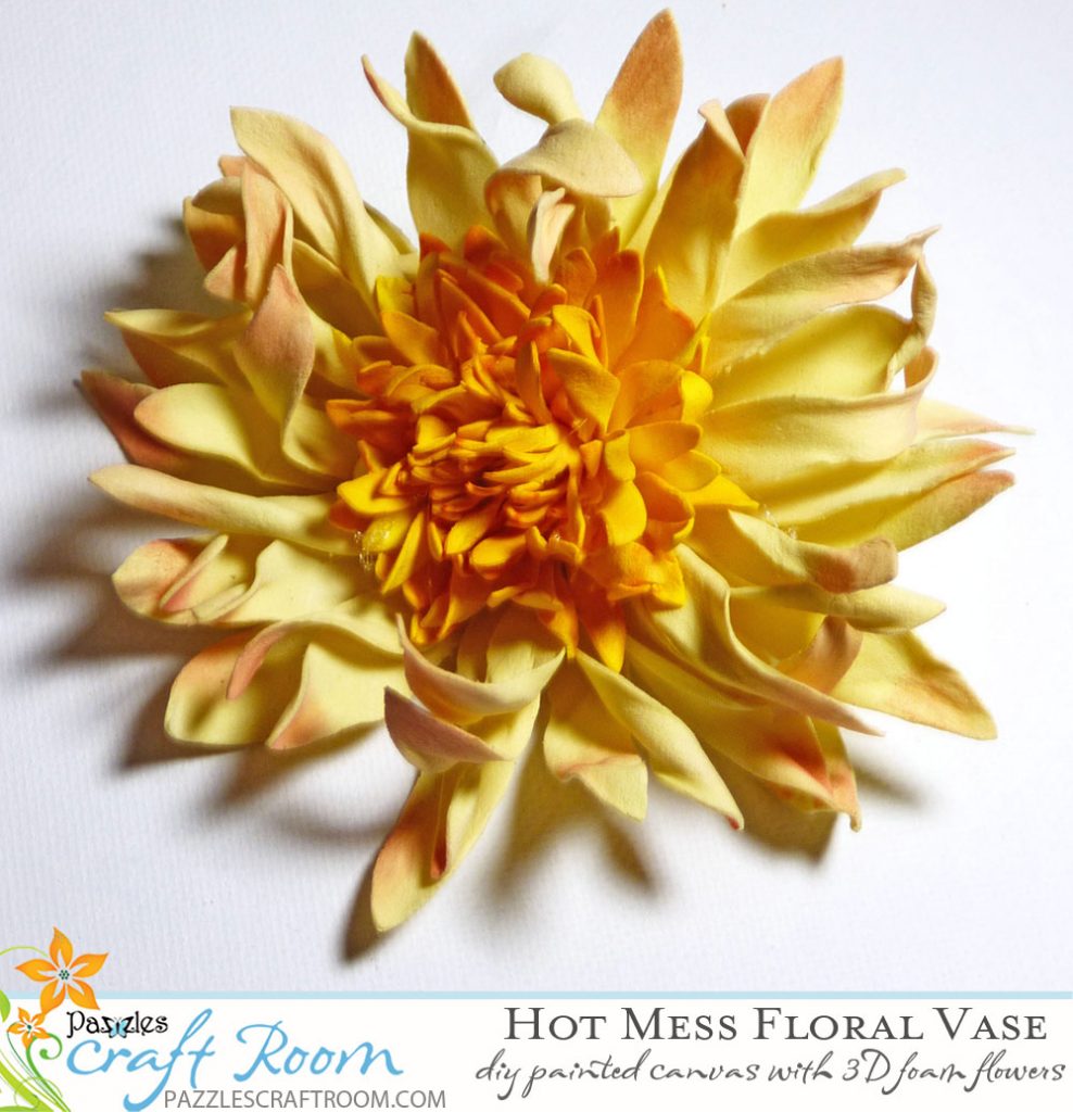 Pazzles DIY Hot Mess Canvas Floral Vase with Foam Flowers by Julie Flanagan