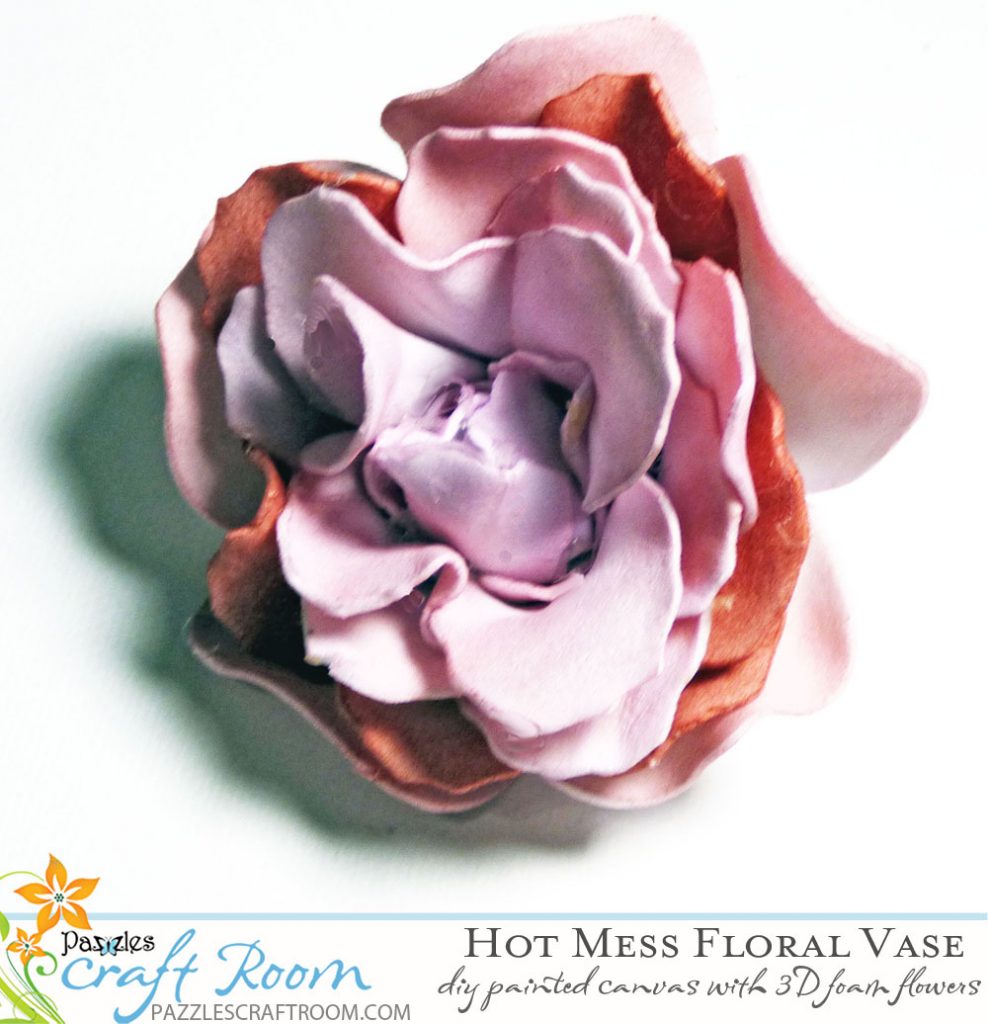 Pazzles DIY Hot Mess Canvas Floral Vase with Foam Flowers by Julie Flanagan