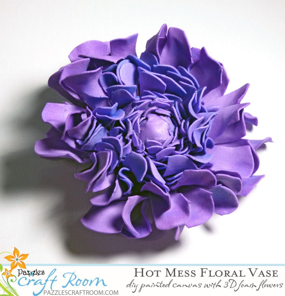 Pazzles DIY Hot Mess Canvas Floral Vase with Foam Flowers by Julie Flanagan