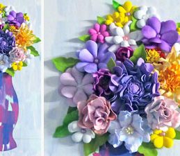 Pazzles DIY Hot Mess Canvas Floral Vase with Foam Flowers by Julie Flanagan