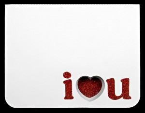 I Heart U Card with make your own glitter letters and shapes