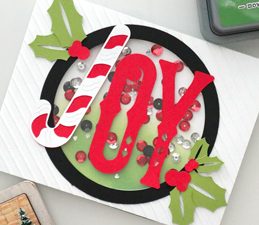 Pazzles Christmas DIY Joy Shaker Card with instant SVG download. Compatible with all major electronic cutters including Pazzles, Cricut, and Silhouette Cameo. Design by Monica Martinez.