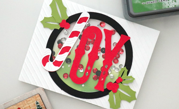 Pazzles Christmas DIY Joy Shaker Card with instant SVG download. Compatible with all major electronic cutters including Pazzles, Cricut, and Silhouette Cameo. Design by Monica Martinez.