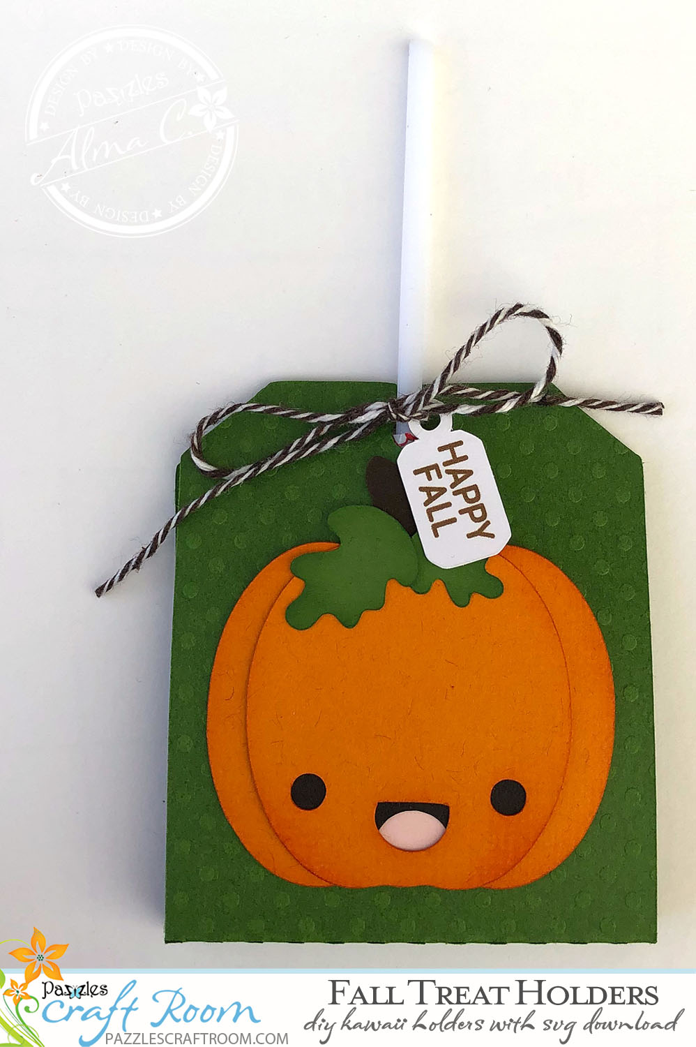 Pazzles DIY Kawaii Fall Treat Holders with SVG download compatible with Pazzles Inspiration, Cricut, and Silhouette Cameo by Alma Cervantes