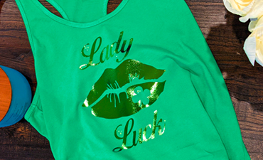 Pazzles DIY Lady Luck Heat Transfer with instant SVG download. Instant SVG download compatible with all major electronic cutters including Pazzles Inspiration, Cricut, and Silhouette Cameo. Design by Monica Martinez.