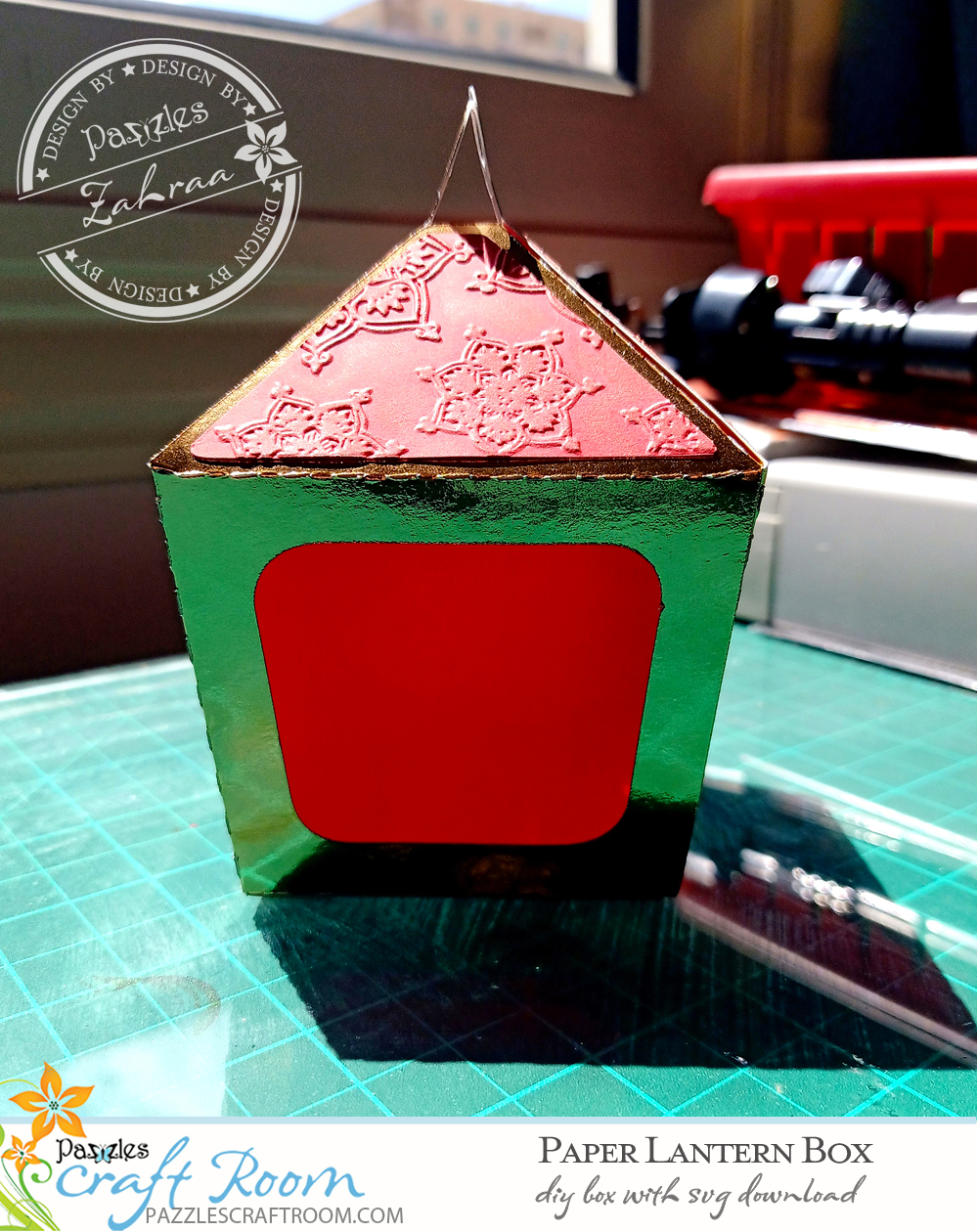 Pazzles DIY Lantern Box with instant SVG download. Instant SVG download compatible with all major electronic cutters including Pazzles Inspiration, Cricut, and Silhouette Cameo. Design by Zahraa Darweesh.