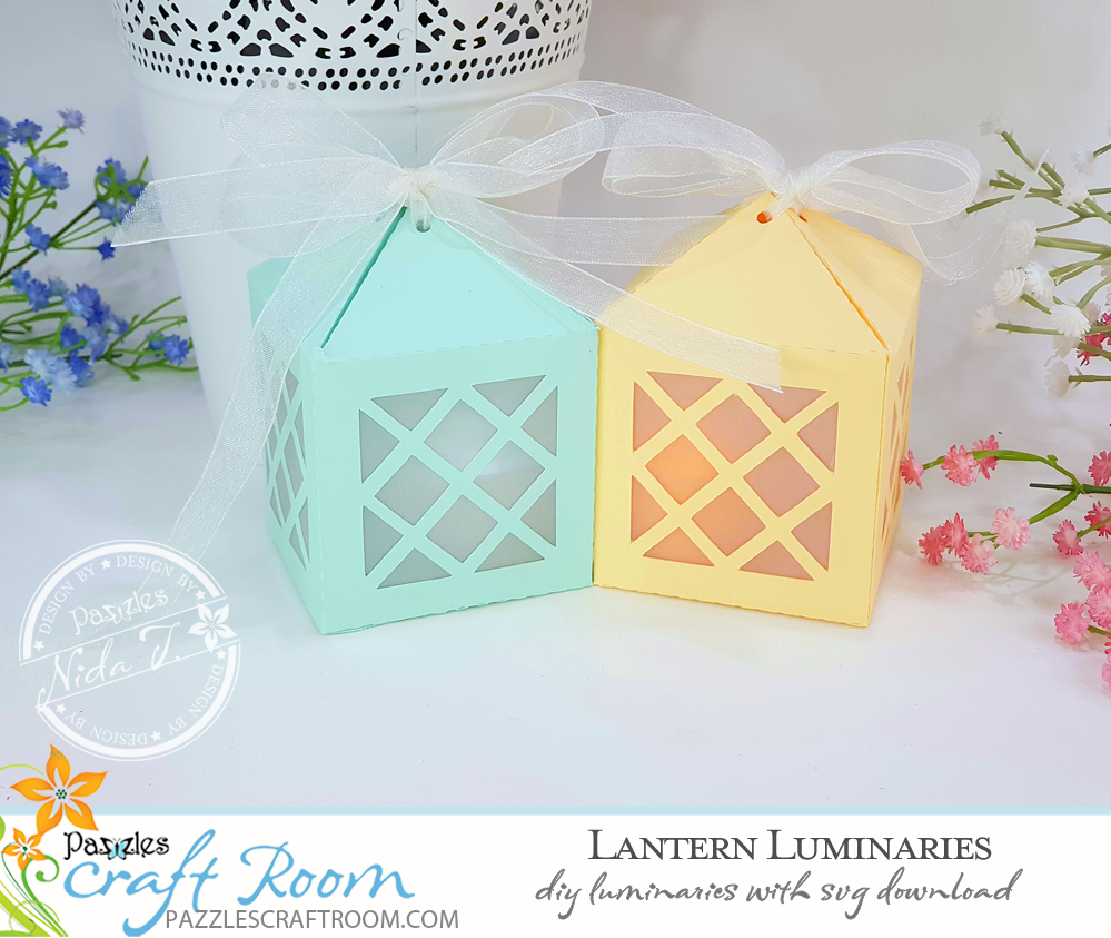 Pazzles DIY Lantern Luminaries. Instant SVG download compatible with all major electronic cutters including Pazzles Inspiration, Cricut, and Silhouette Cameo. Design by Nida Tanweer.