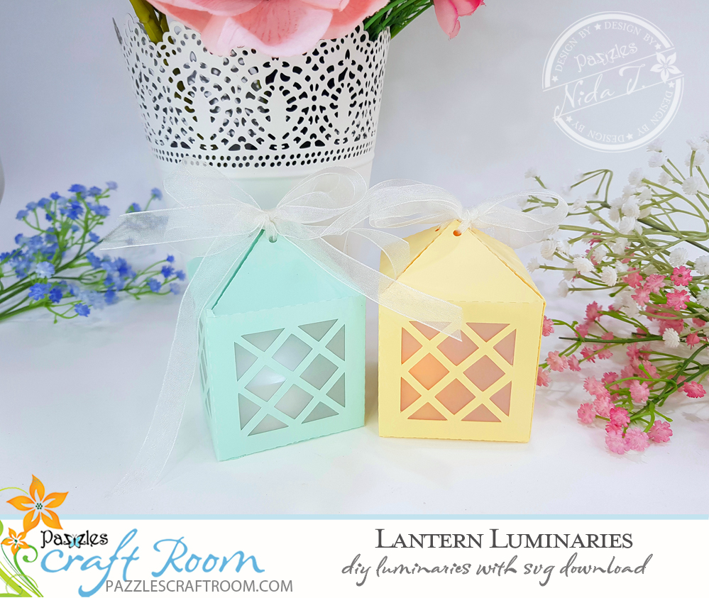 Pazzles DIY Lantern Luminaries. Instant SVG download compatible with all major electronic cutters including Pazzles Inspiration, Cricut, and Silhouette Cameo. Design by Nida Tanweer.