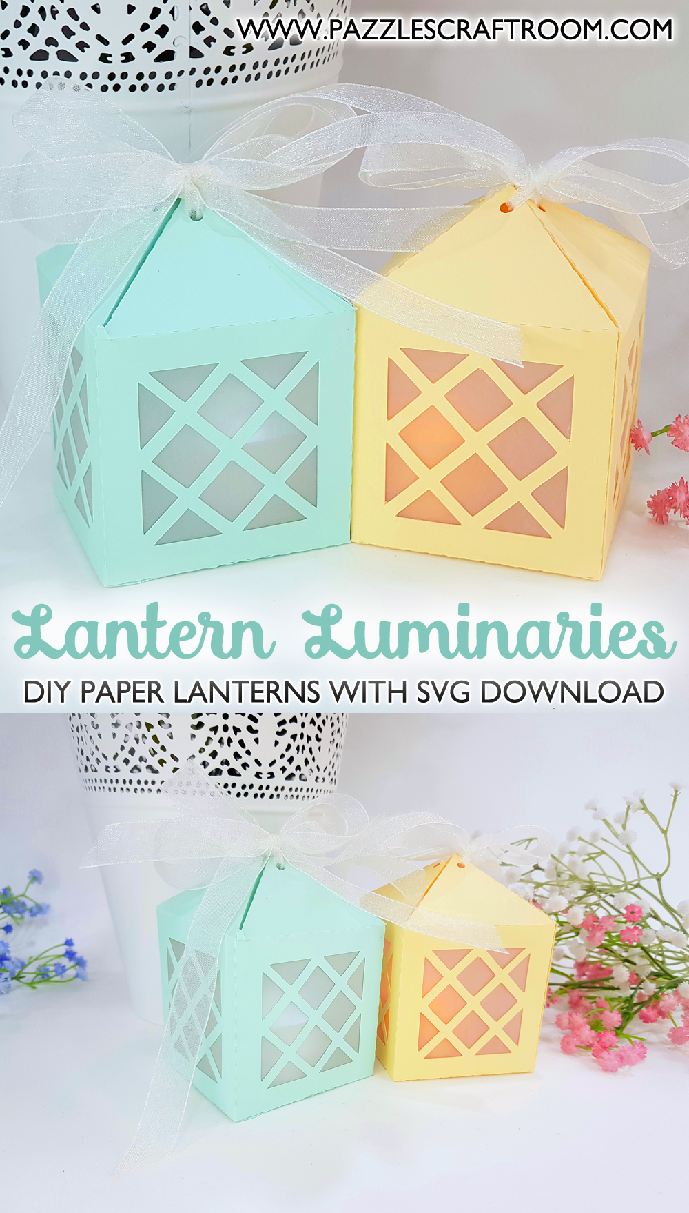 Pazzles DIY Lantern Luminaries. Instant SVG download compatible with all major electronic cutters including Pazzles Inspiration, Cricut, and Silhouette Cameo. Design by Nida Tanweer.