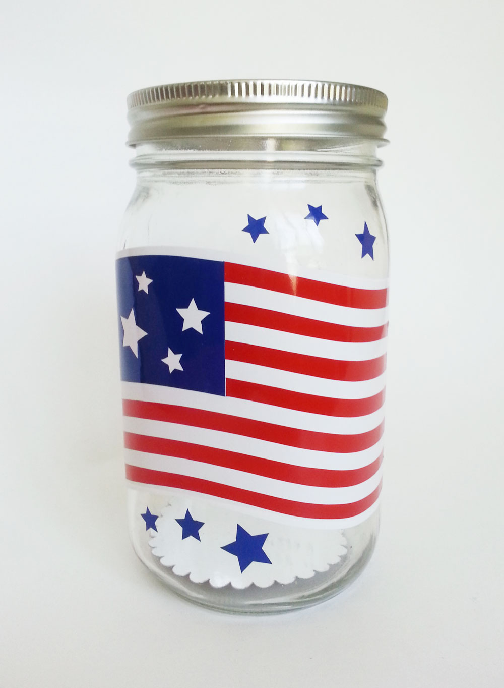 Patriotic Vinyl Mason Jar