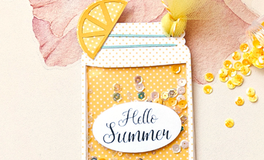 Pazzles DIY Lemonade Shaker Tag or Card with instant SVG download. Instant SVG download compatible with all major electronic cutters including Pazzles Inspiration, Cricut, and Silhouette Cameo. Design by Monica Martinez.