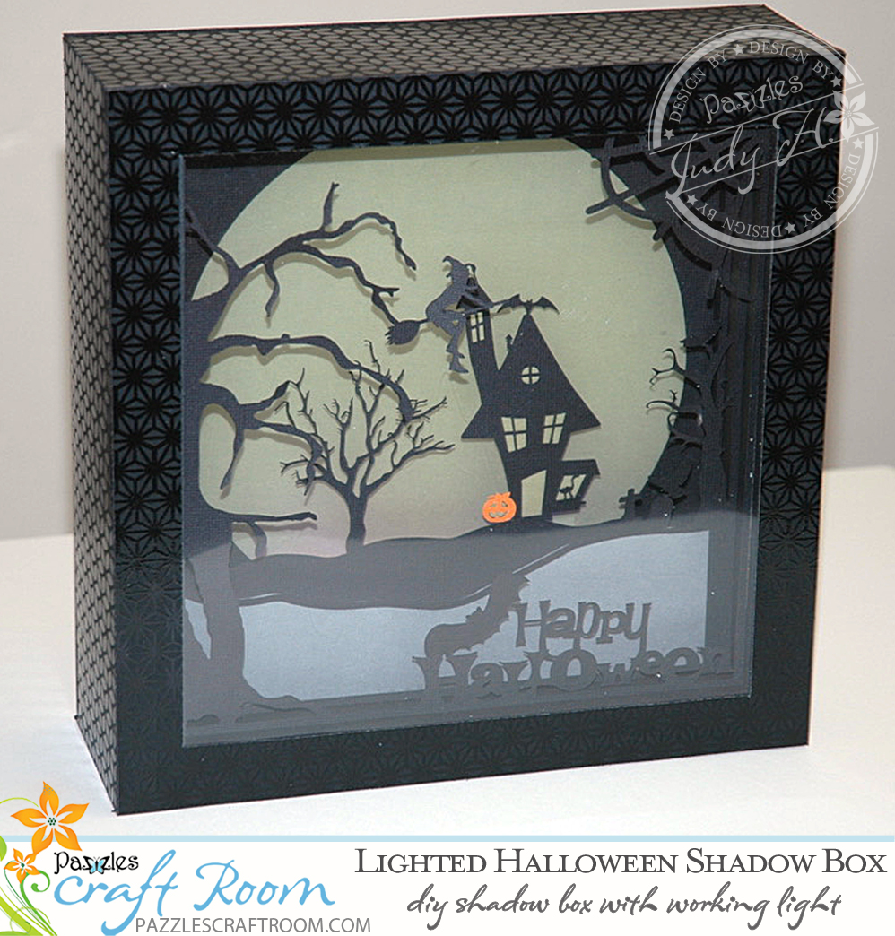 Lighted Halloween Shadow Box with instant SVG download