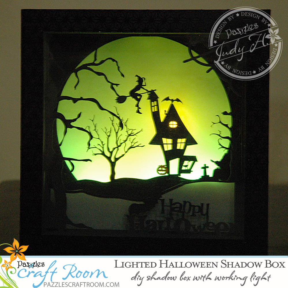 Pazzles DIY Lighted Halloween Shadow Box by Judy Hanson