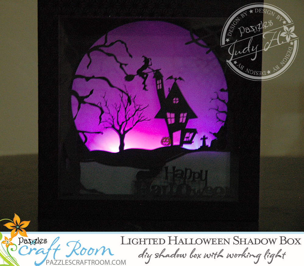 Lighted Halloween Shadow Box with instant SVG download