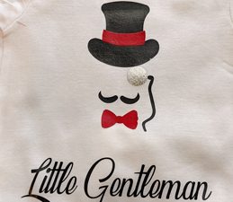 Pazzles DIY Little Gentleman Onesie with instant SVG download. Instant SVG download compatible with all major electronic cutters including Pazzles Inspiration, Cricut, and Silhouette Cameo. Design by Monica Martinez.