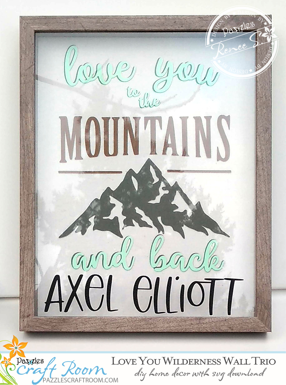 Pazzles DIY Wilderness Wall Trio for nursery with instant SVG download. Compatible with all major electronic cutters including Pazzles Inspiration, Cricut, and Silhouette Cameo. Design by Renee Smart.
