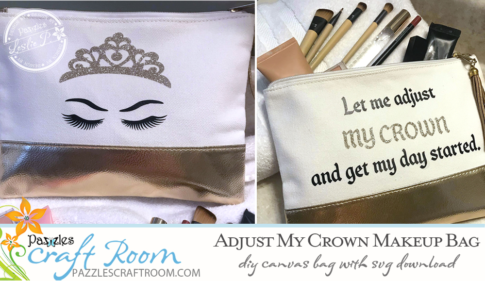 Pazzles DIY diva Makeup Bag with instant SVG download. Instant SVG download compatible with all major electronic cutters including Pazzles Inspiration, Cricut, and Silhouette Cameo. Design by Leslie Peppers.