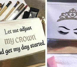 Pazzles DIY Crown Makeup Bag with instant SVG download. Instant SVG download compatible with all major electronic cutters including Pazzles Inspiration, Cricut, and Silhouette Cameo. Design by Leslie Peppers.