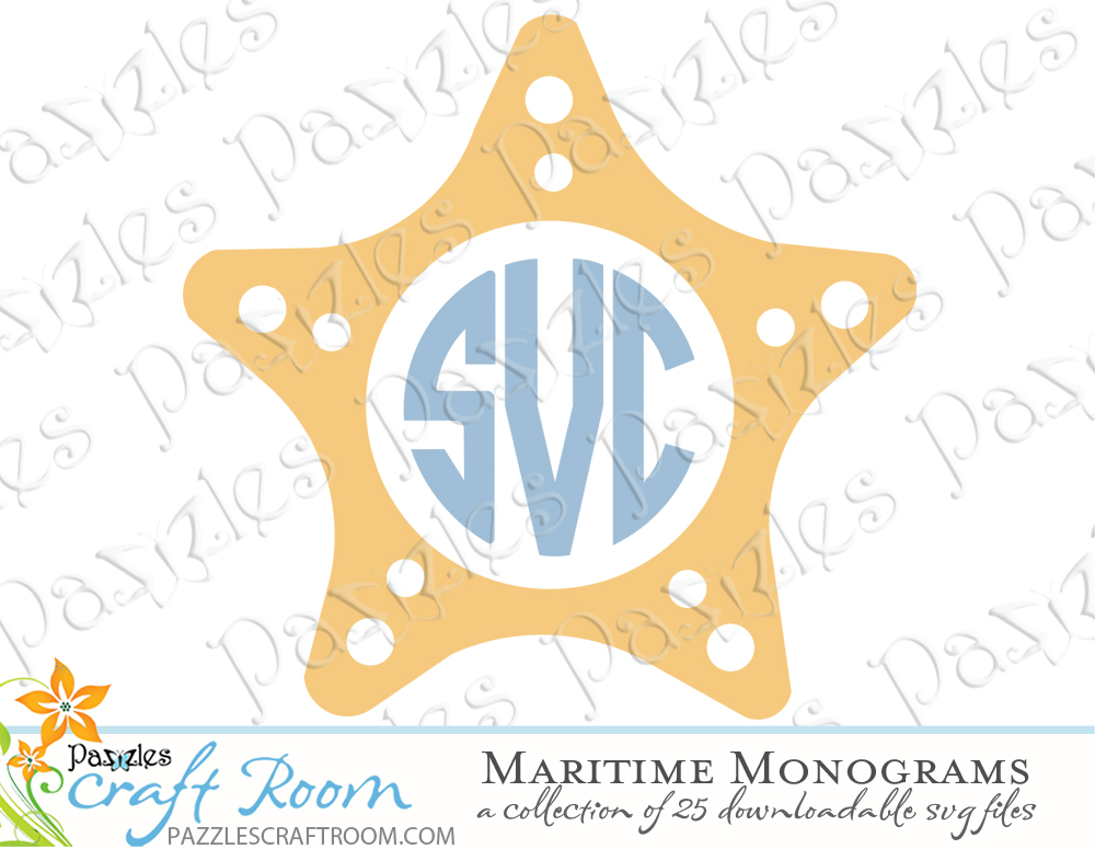 Starfish Monogram Cutting File for DIY Crafting