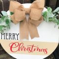Pazzles Painted DIY Merry Christmas Sign with instant SVG download. Compatible with all major electronic cutters including Pazzles, Cricut, and Silhouette Cameo. Design by Leslie Peppers.