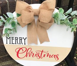 Pazzles Painted DIY Merry Christmas Sign with instant SVG download. Compatible with all major electronic cutters including Pazzles, Cricut, and Silhouette Cameo. Design by Leslie Peppers.